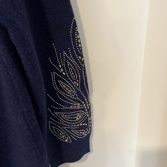 WoolOvers Lambswool Tunic Studded Jeweled Size L - Picture 5 of 7